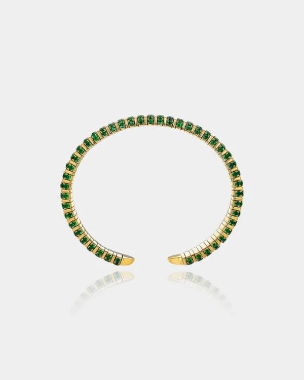 Emerald Sedimentary Bracelet in 18K Yellow Gold