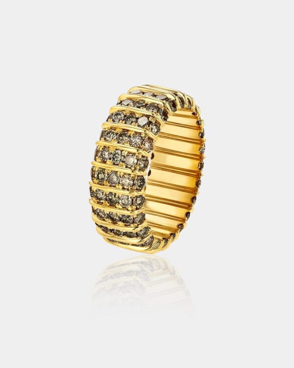 cigar band with champaign diamonds side view